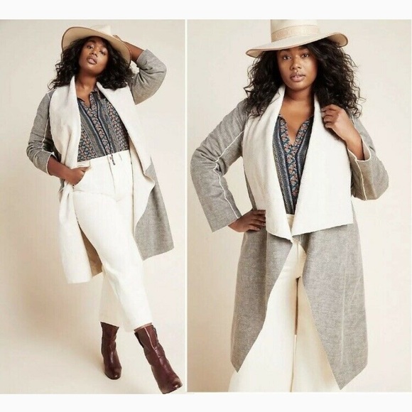 NWT Anthropologie Suede Sherpa Jacket Amadi Camilla - Picture 2 of 12